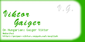 viktor gaiger business card